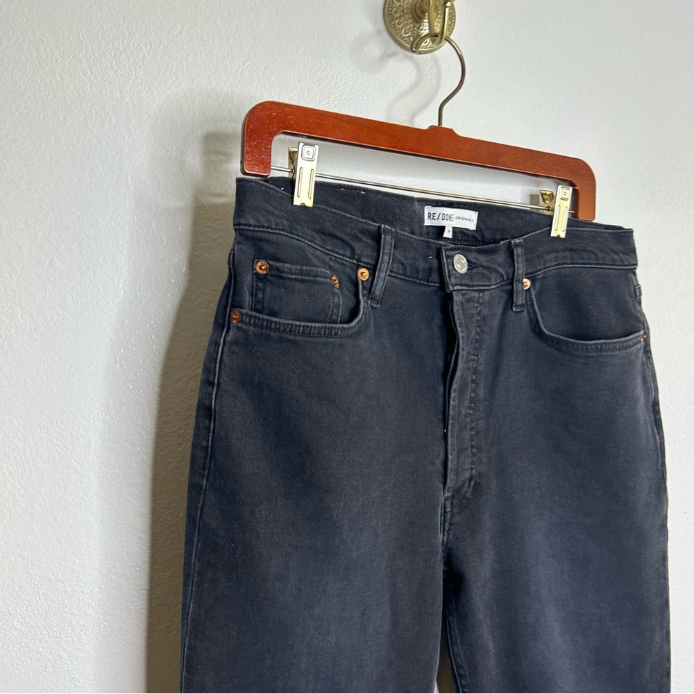 Re/Done Women's Straight Leg Jeans in Black - Picture 12 of 15
